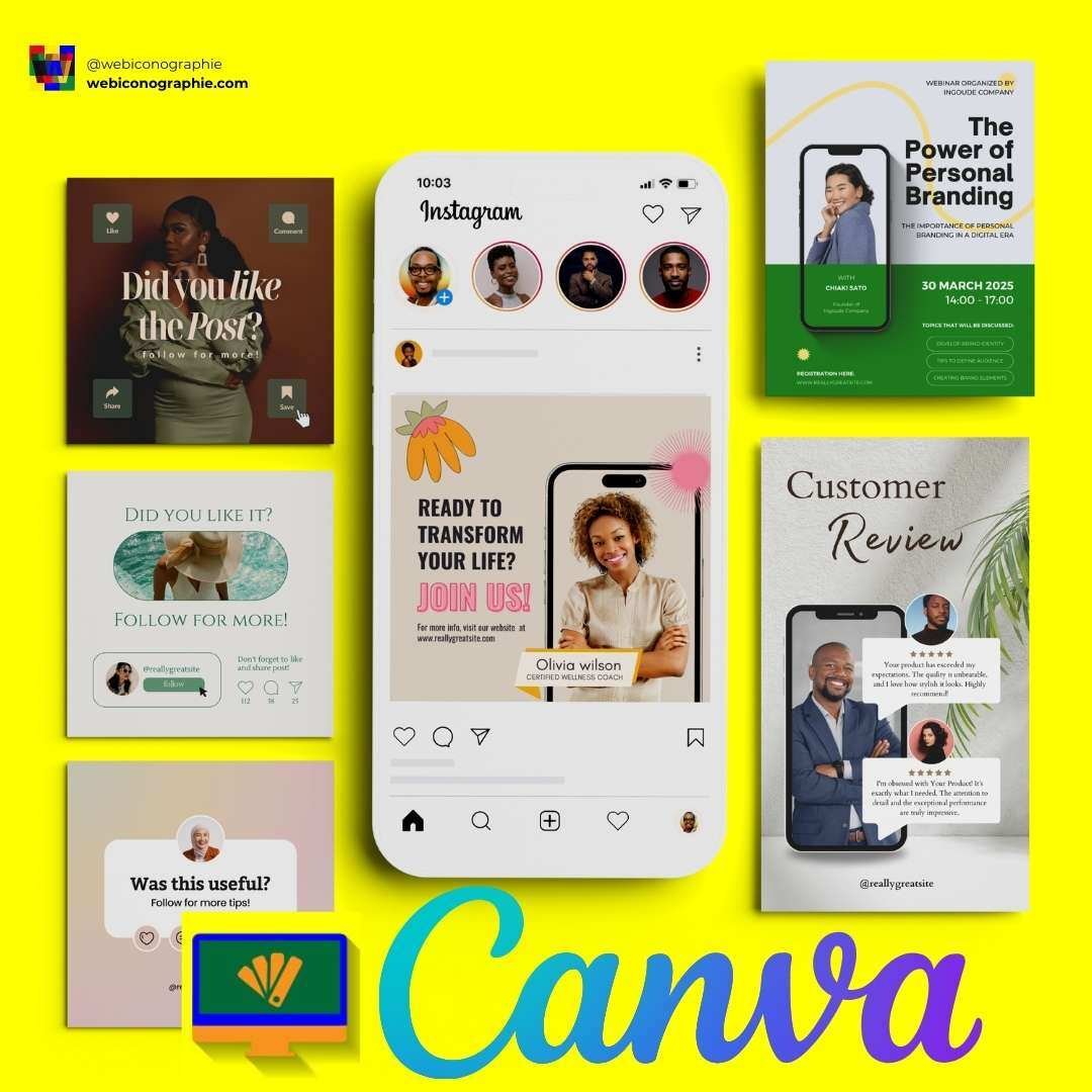 🟡 Design carré call ta action Canva 